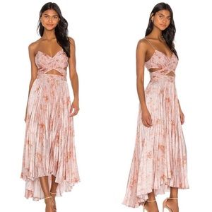 AMUR Lumi Midi Dress Peach Cream Cheetah Size 6